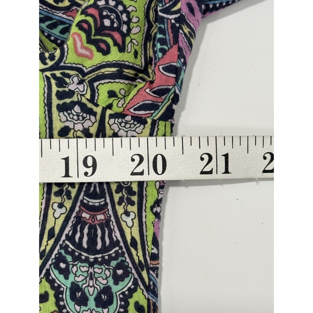 Tommy Bahama Paisley Cotton Peasant Cover Up Tunic Tie Neck 3/4 Sleeve XS - Picture 7 of 8